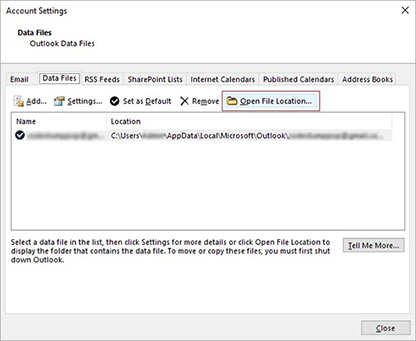 wie füge ich eine ost datei in outlook hinzu